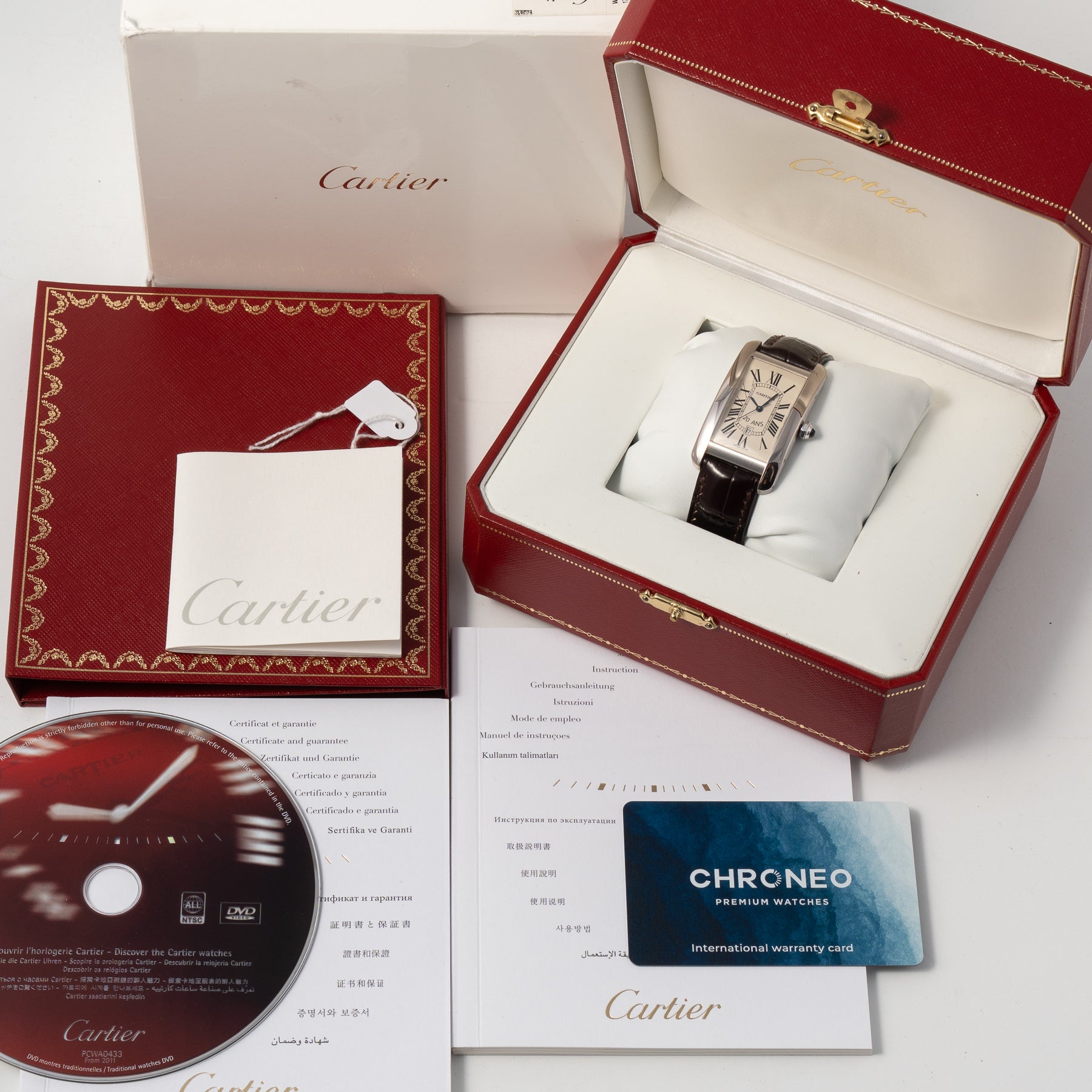 Cartier Tank Americaine "20 ANS" White Gold 1741
