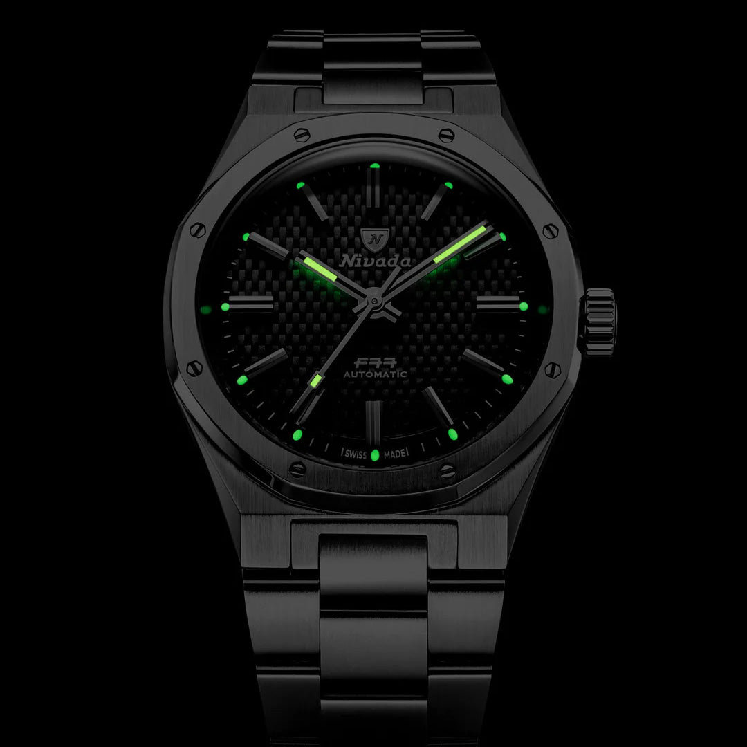 Nivada Grenchen F77 Black Beige Lume MK2 38mm 69010A77