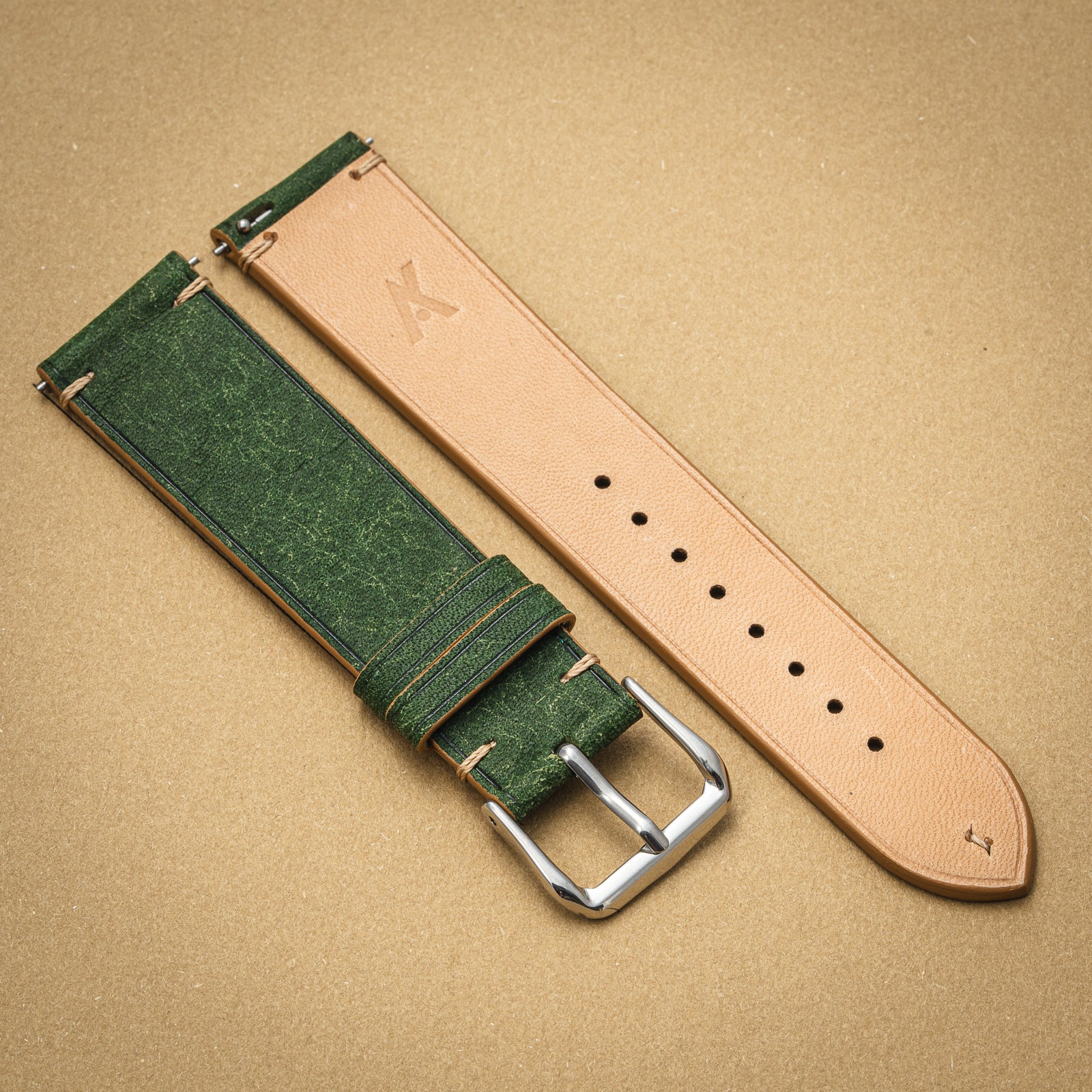 Hand-stitched Badalassi Carlo Trio Bottiglia/Camel