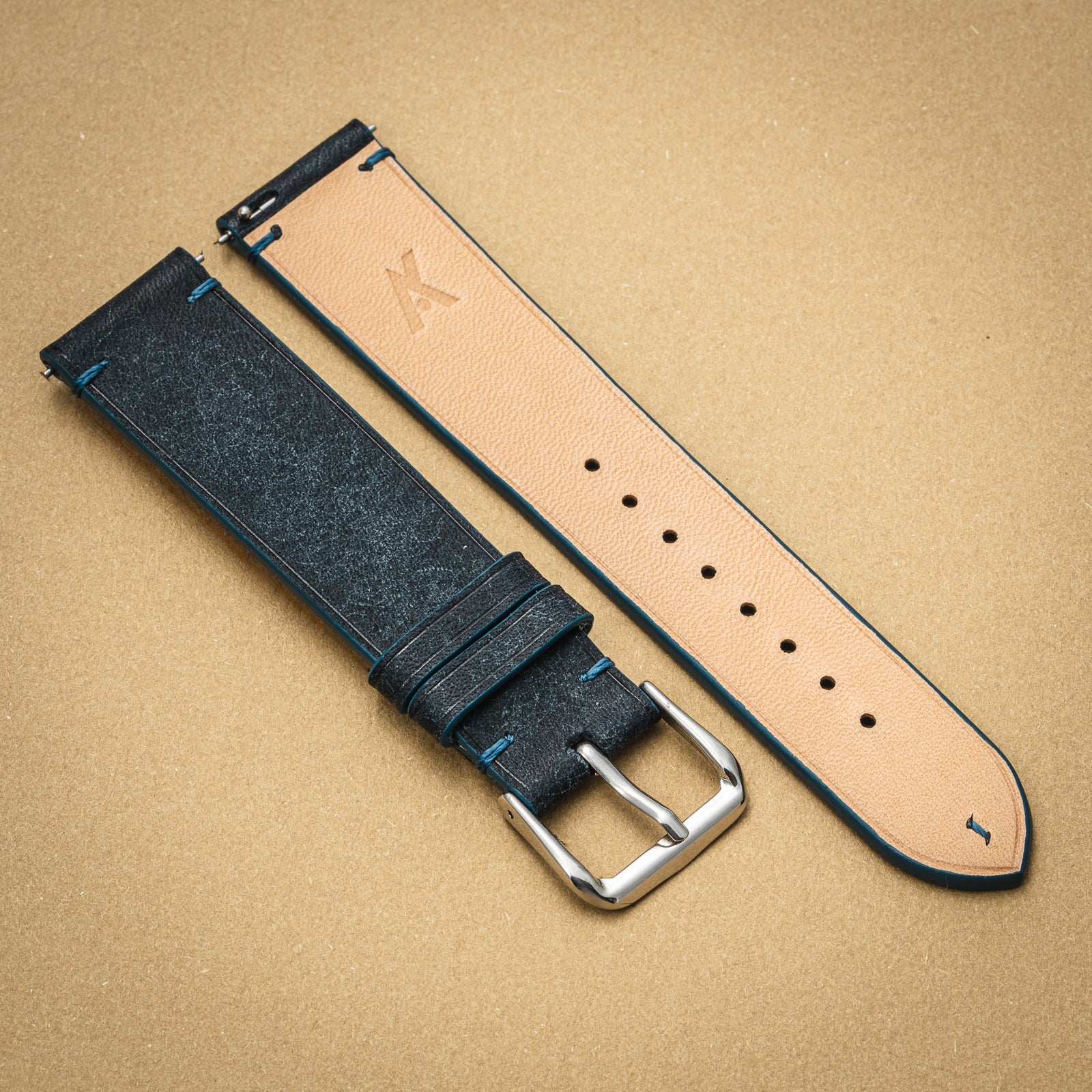 Hand-stitched Badalassi Carlo Trio Navy/Blue