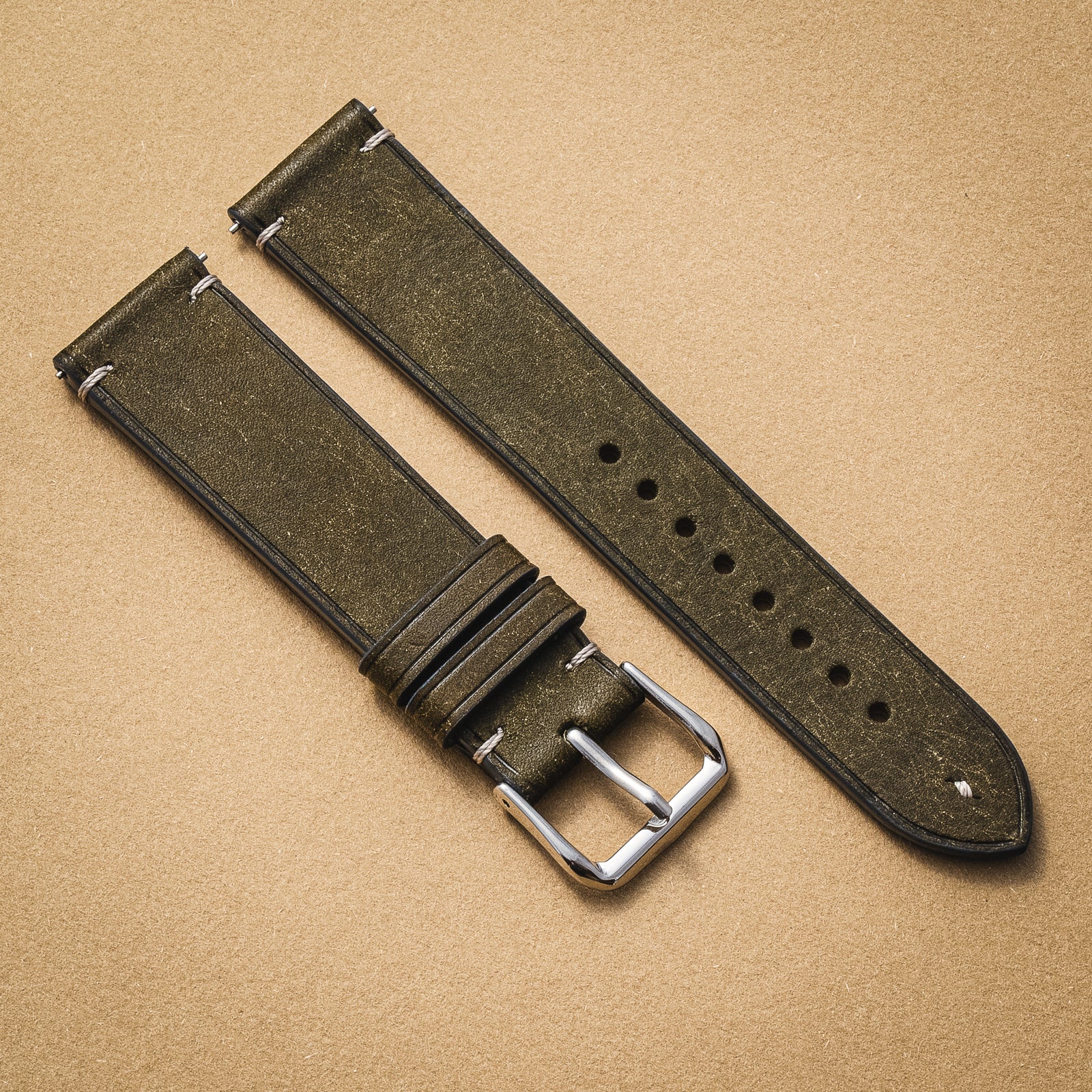 Hand-stitched Badalassi Carlo Trio Olive/Grey