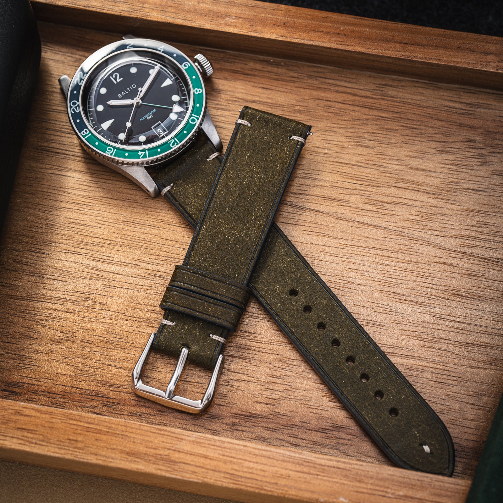 Hand-stitched Badalassi Carlo Trio Olive/Grey