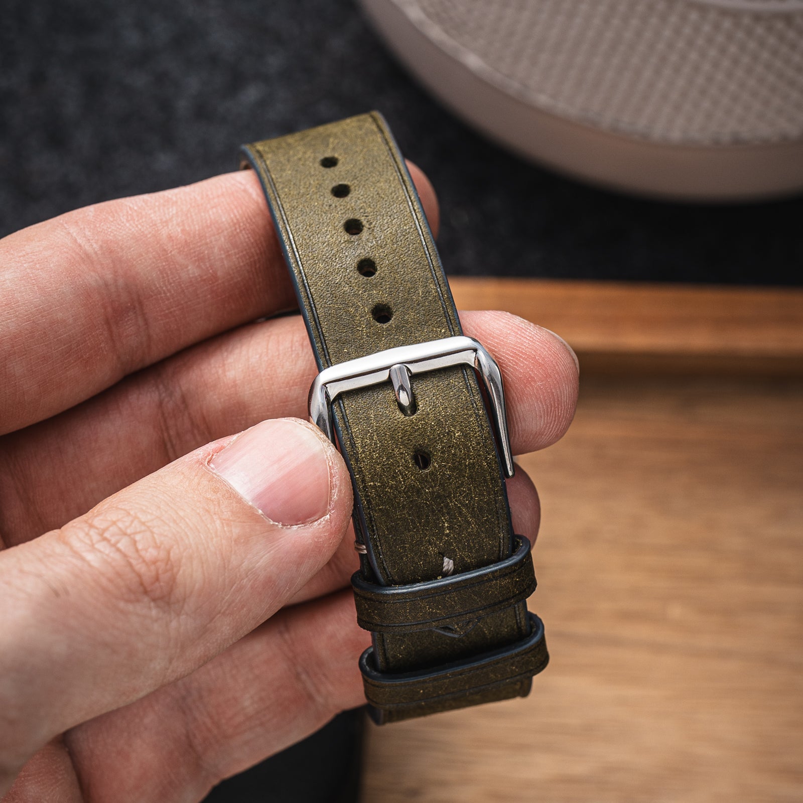 Hand-stitched Badalassi Carlo Trio Olive/Grey