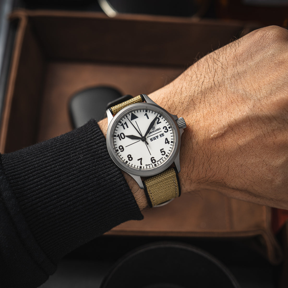 Pasek gumowy Hybrid Canvas Khaki - beżowy