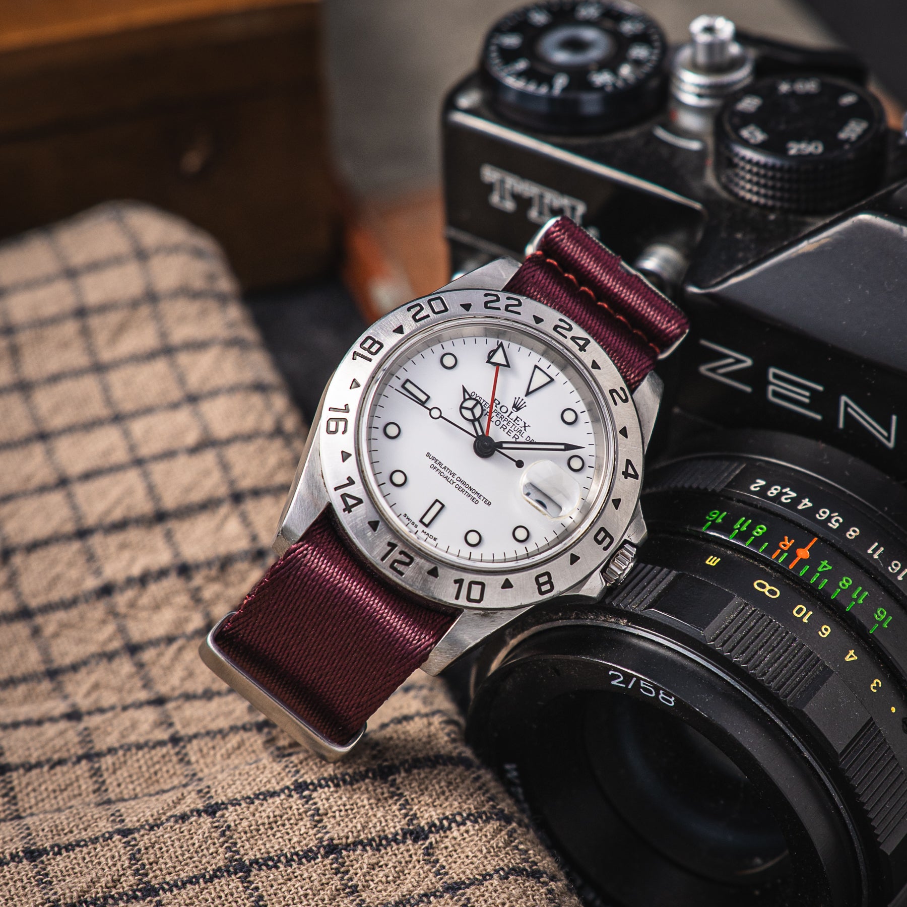 NATO Seatbelt Burgundy - Burgundowy