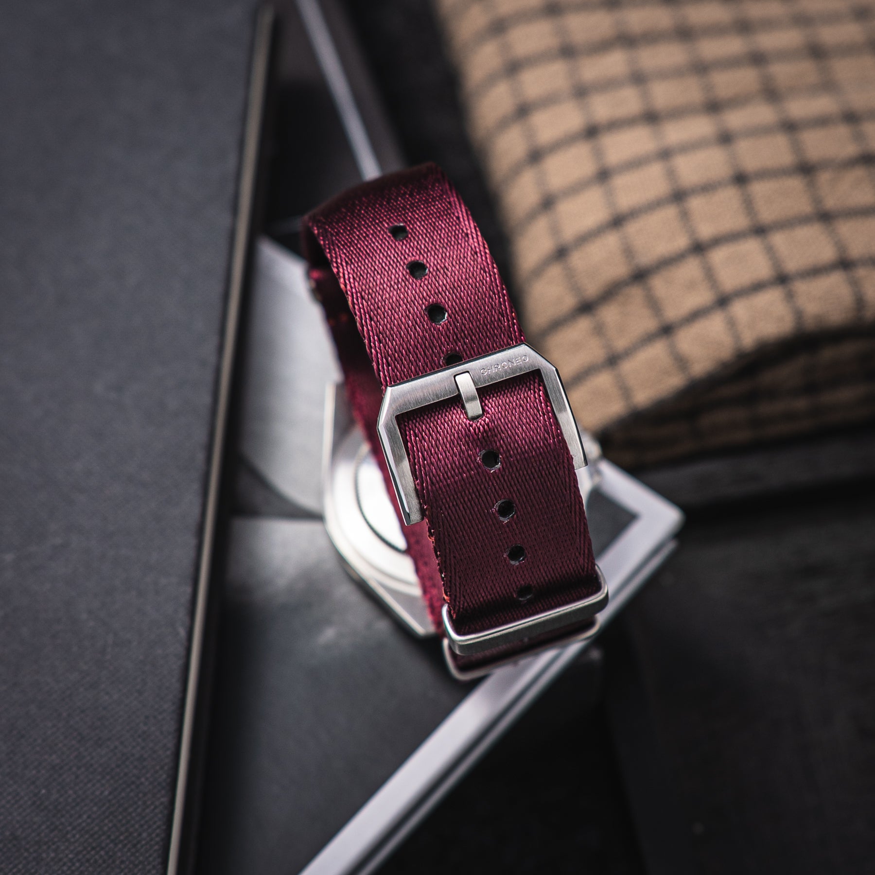 NATO Seatbelt Burgundy - Burgundowy