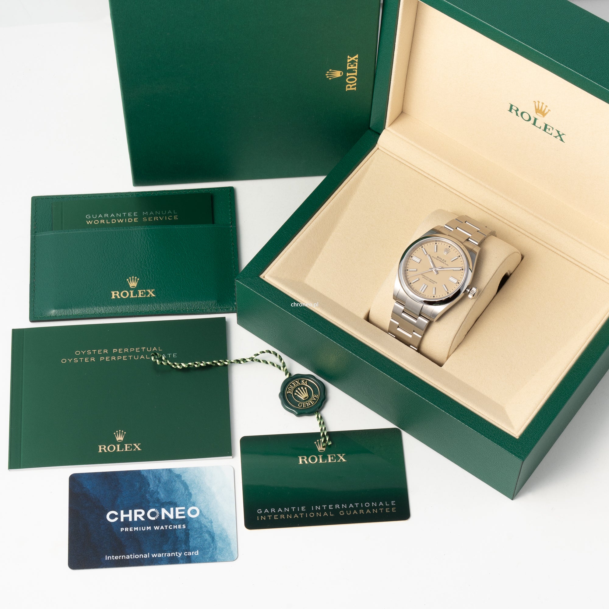 Rolex Oyster Perpetual Stainless Dial 41 mm ref. 134300 Beige