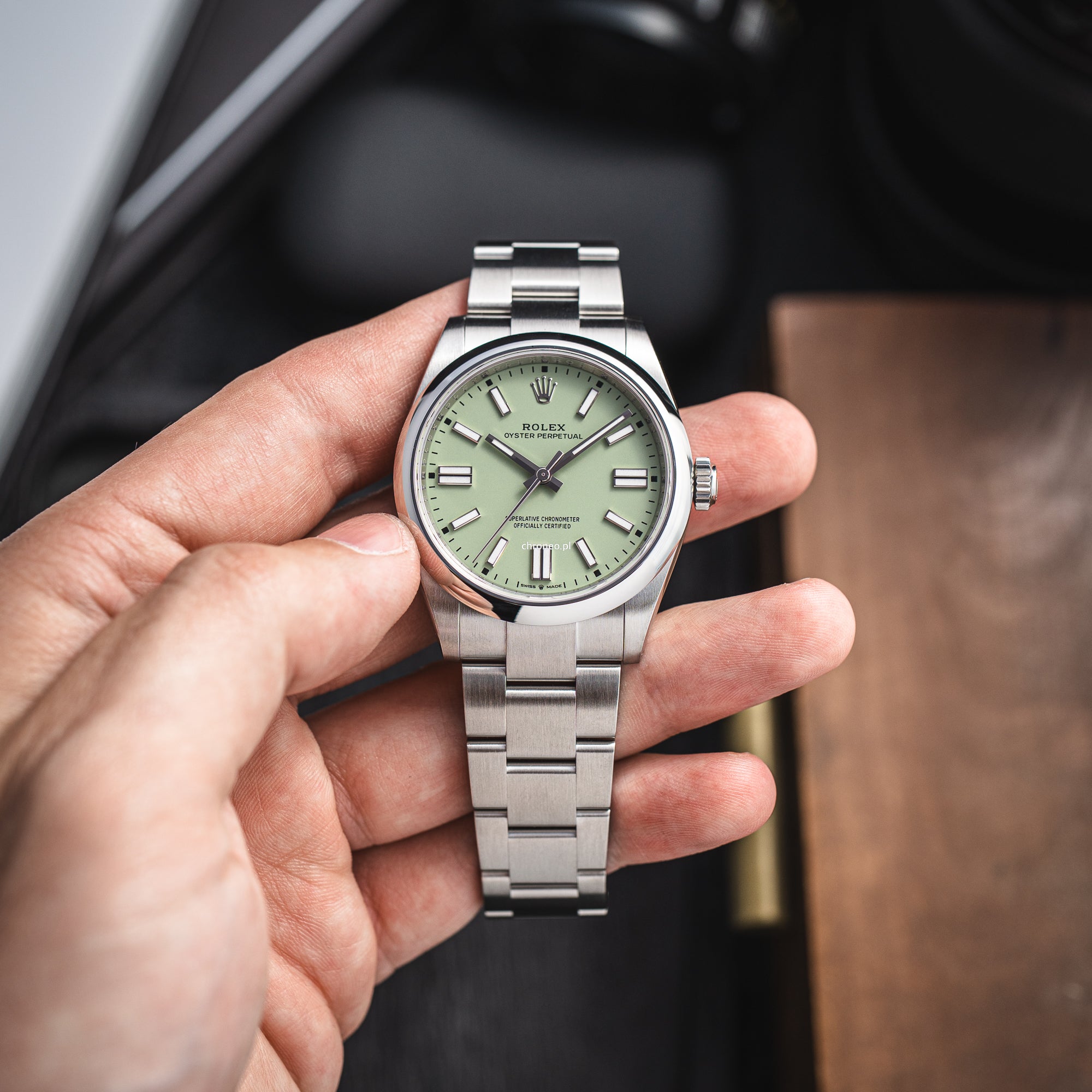 Rolex Oyster Perpetual Stainless Dial 41 mm ref. 134300 Pistachio