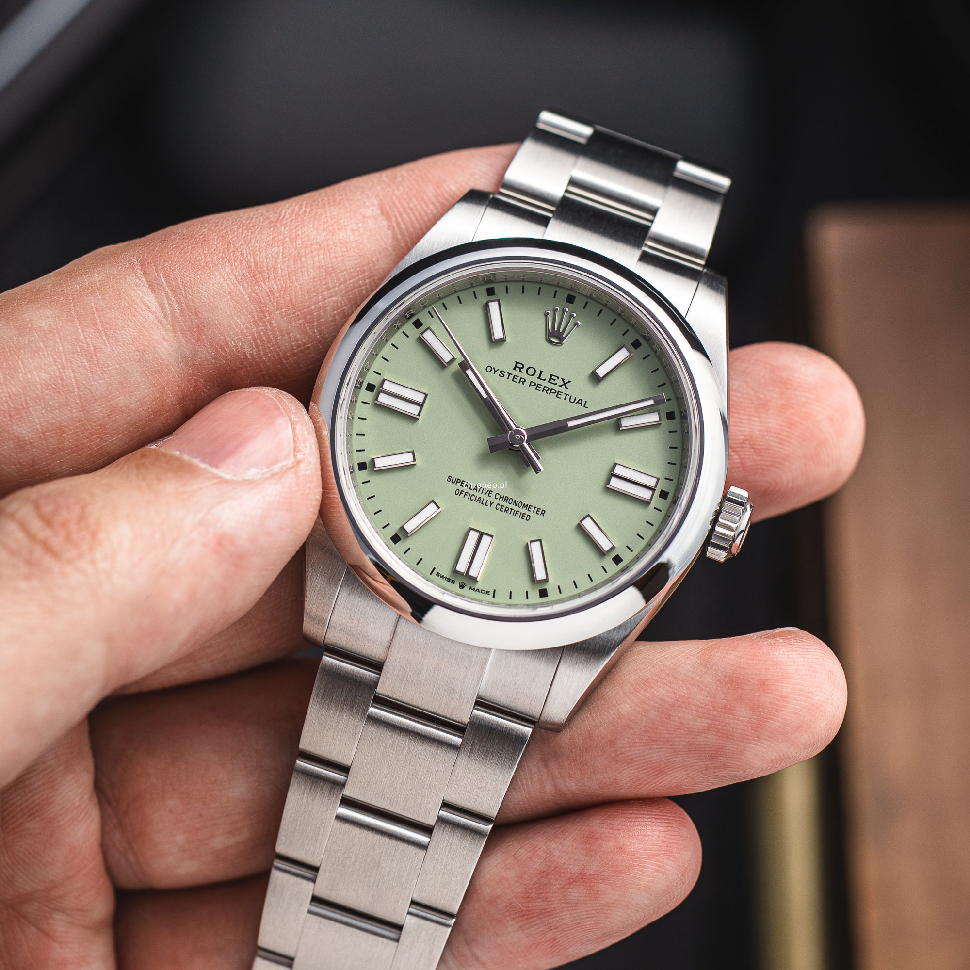 Rolex Oyster Perpetual Stainless Dial 41 mm ref. 134300 Pistachio