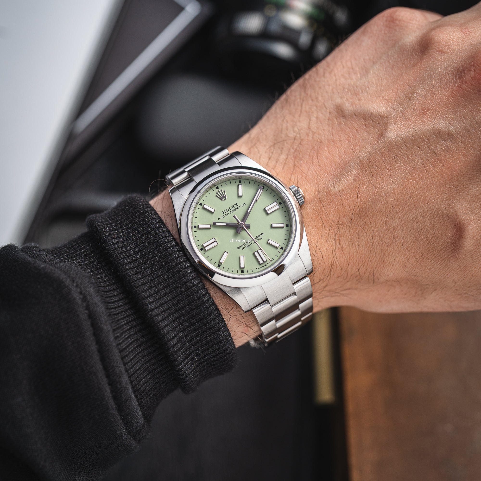 Rolex Oyster Perpetual Stainless Dial 41 mm ref. 134300 Pistachio