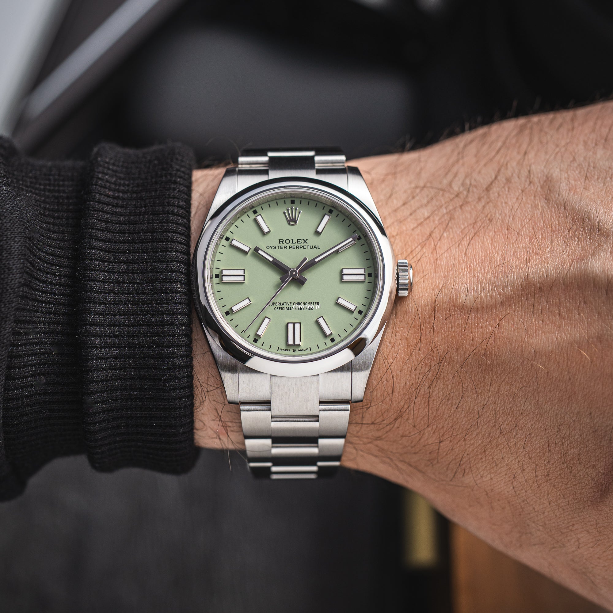 Rolex Oyster Perpetual Stainless Dial 41 mm ref. 134300 Pistachio