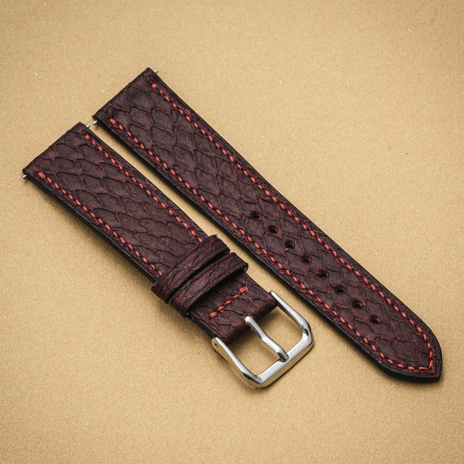 Hand Sewn Salmon Satin Red Wine/Burgundy