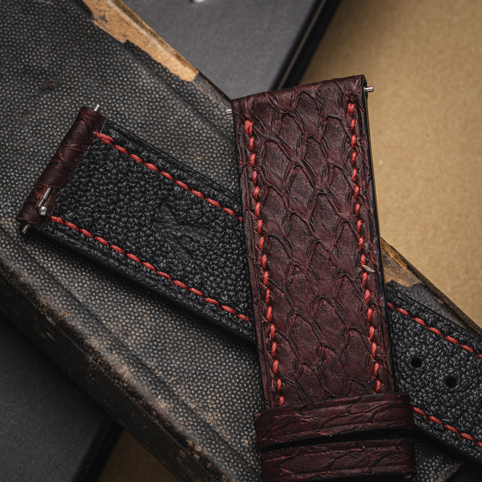 Hand Sewn Salmon Satin Red Wine/Burgundy