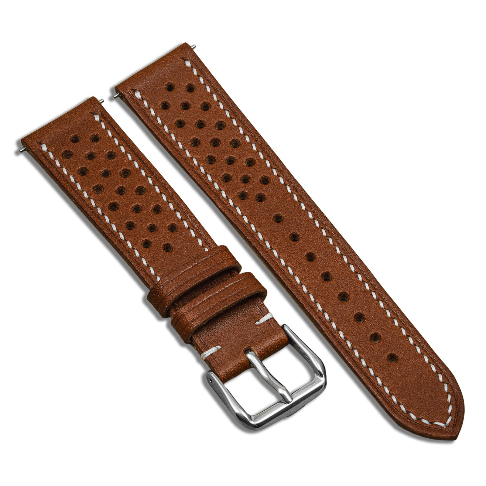 Hand-stitched Walpier Buttero Rally Cognac/White