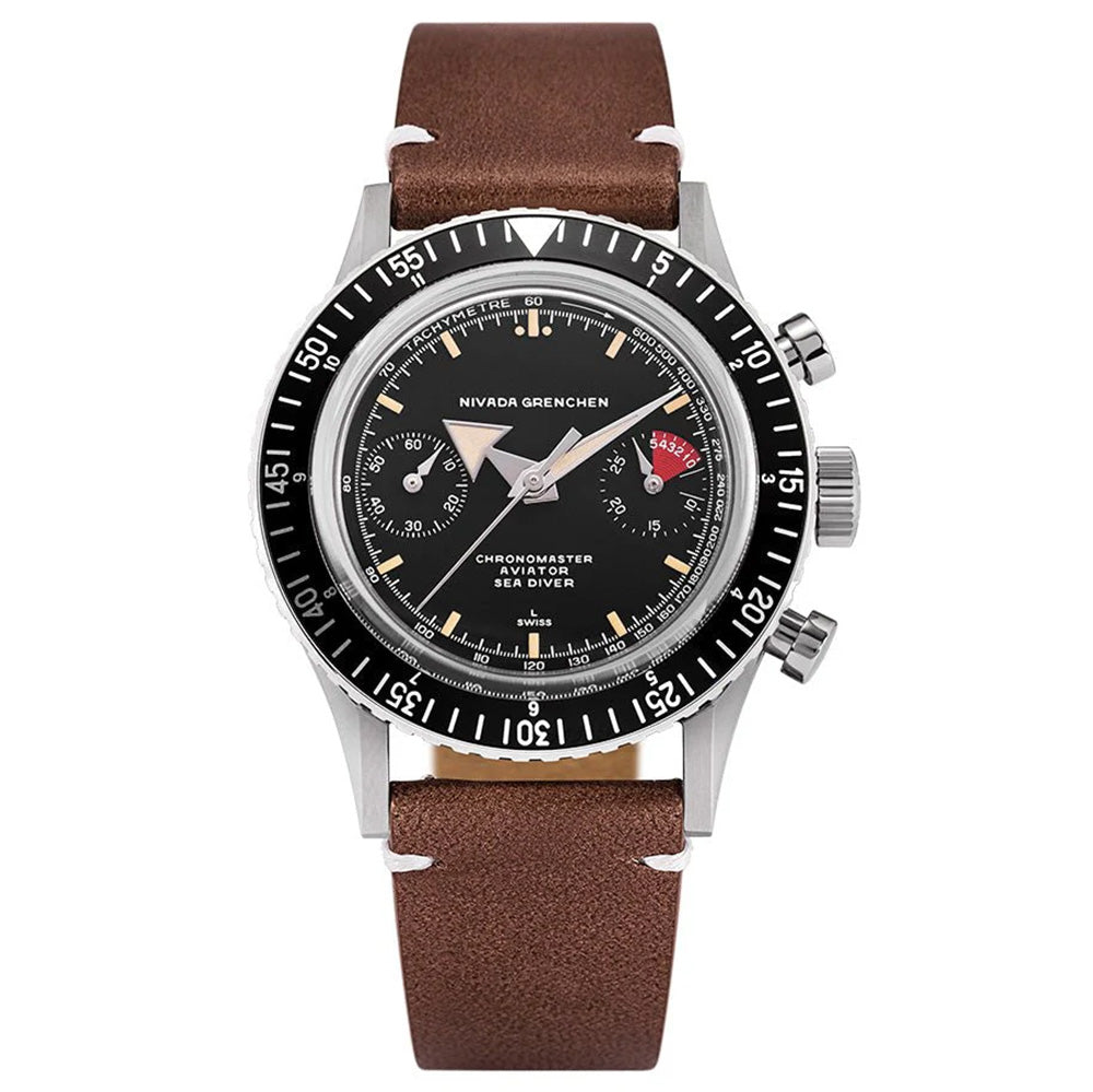 Nivada Grenchen Chronomaster Broad Arrow 86056M14LC (wymienne bezele)