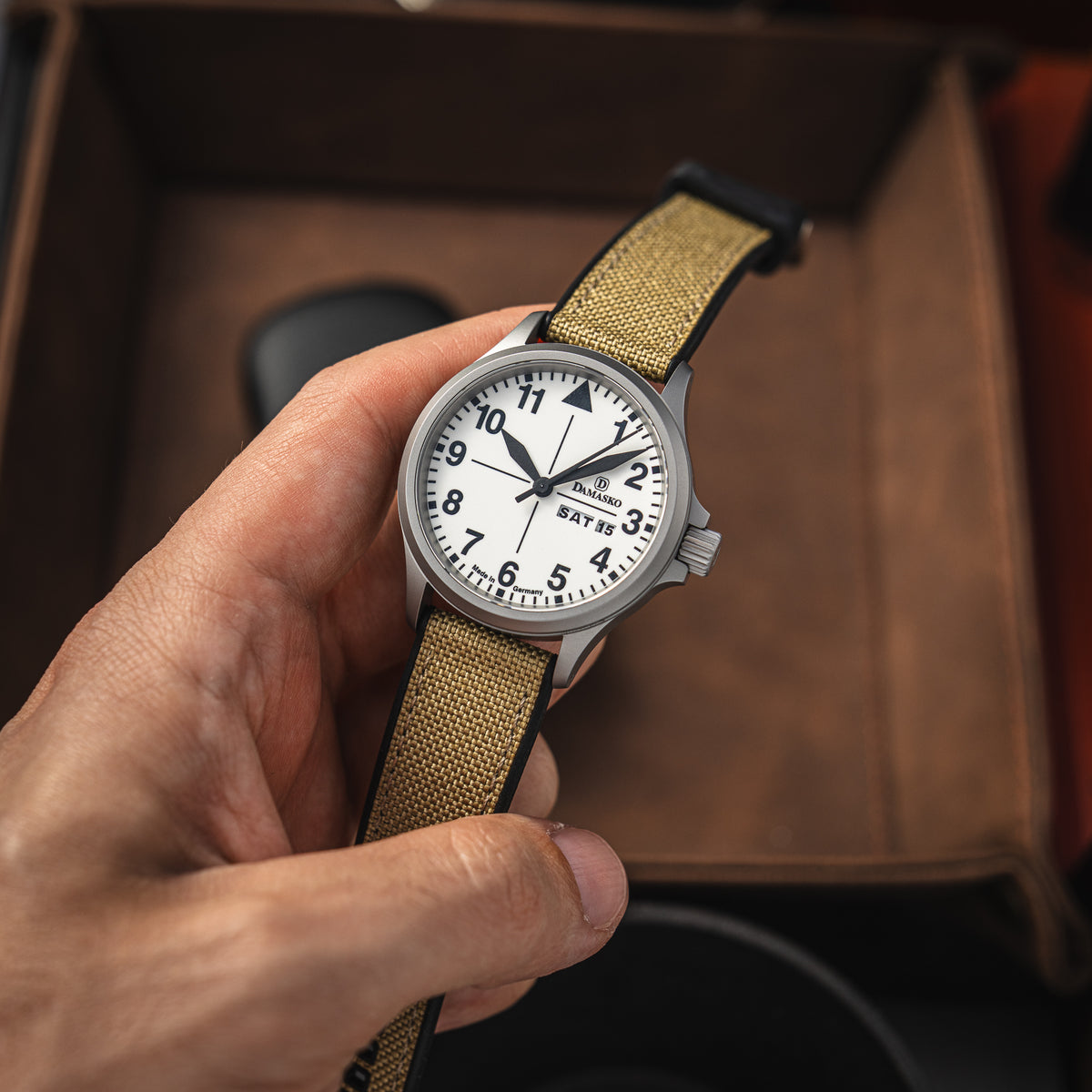 Pasek gumowy Hybrid Canvas Khaki - beżowy