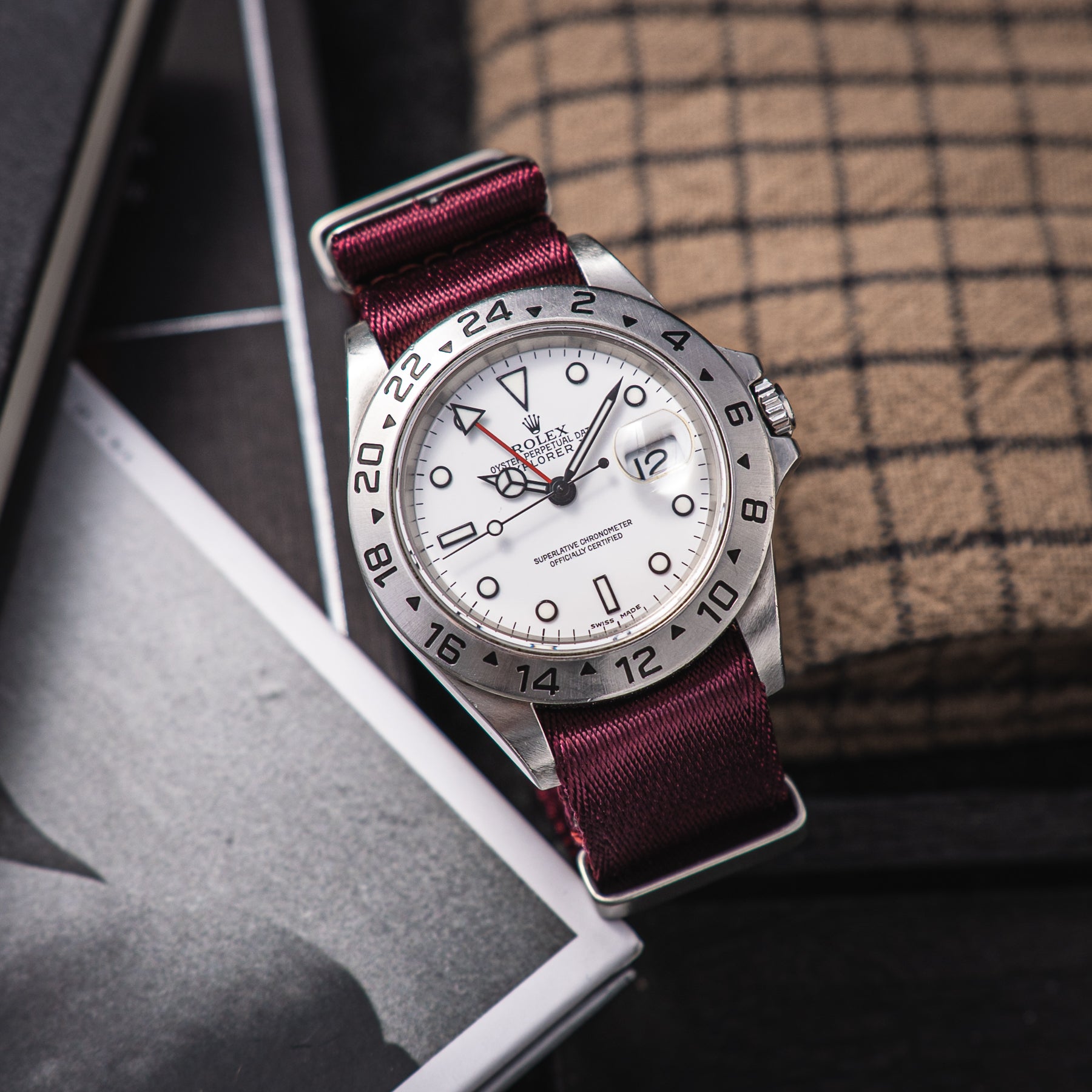 NATO Seatbelt Burgundy - Burgundowy