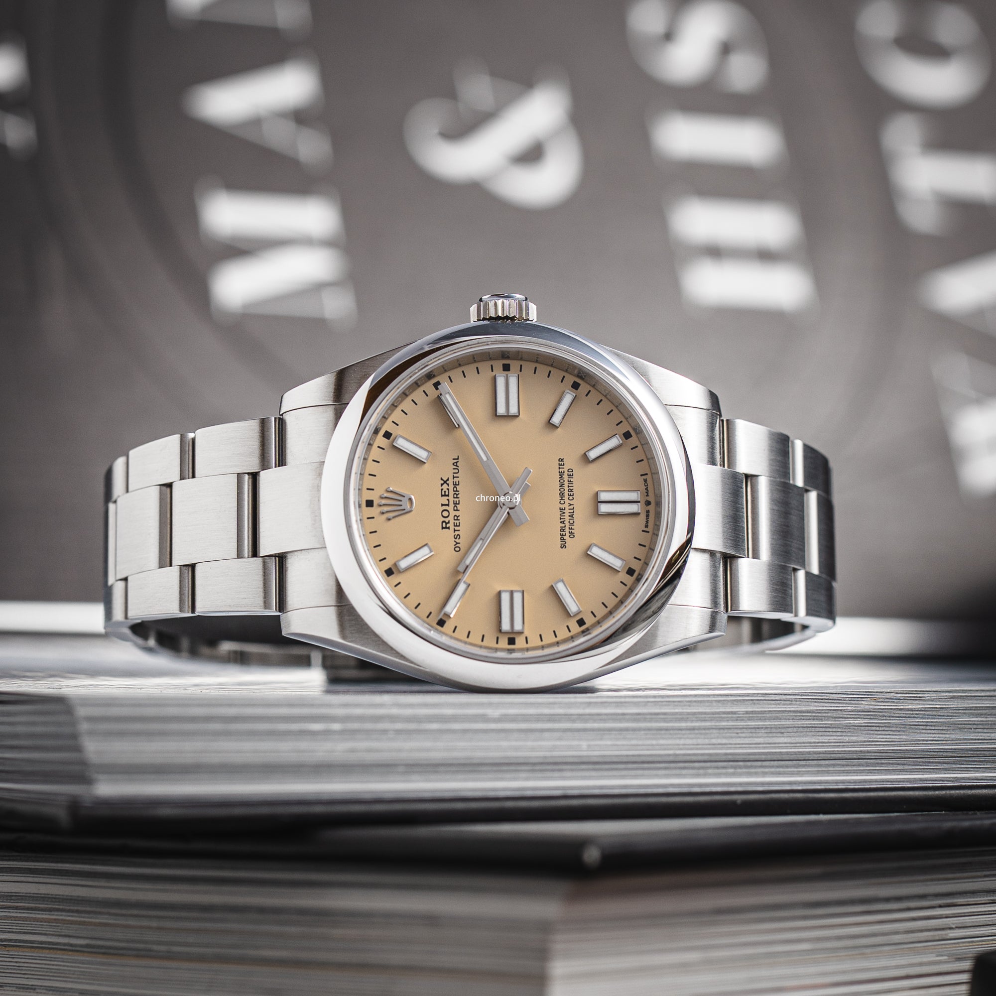Rolex Oyster Perpetual Stainless Dial 41 mm ref. 134300 Beige